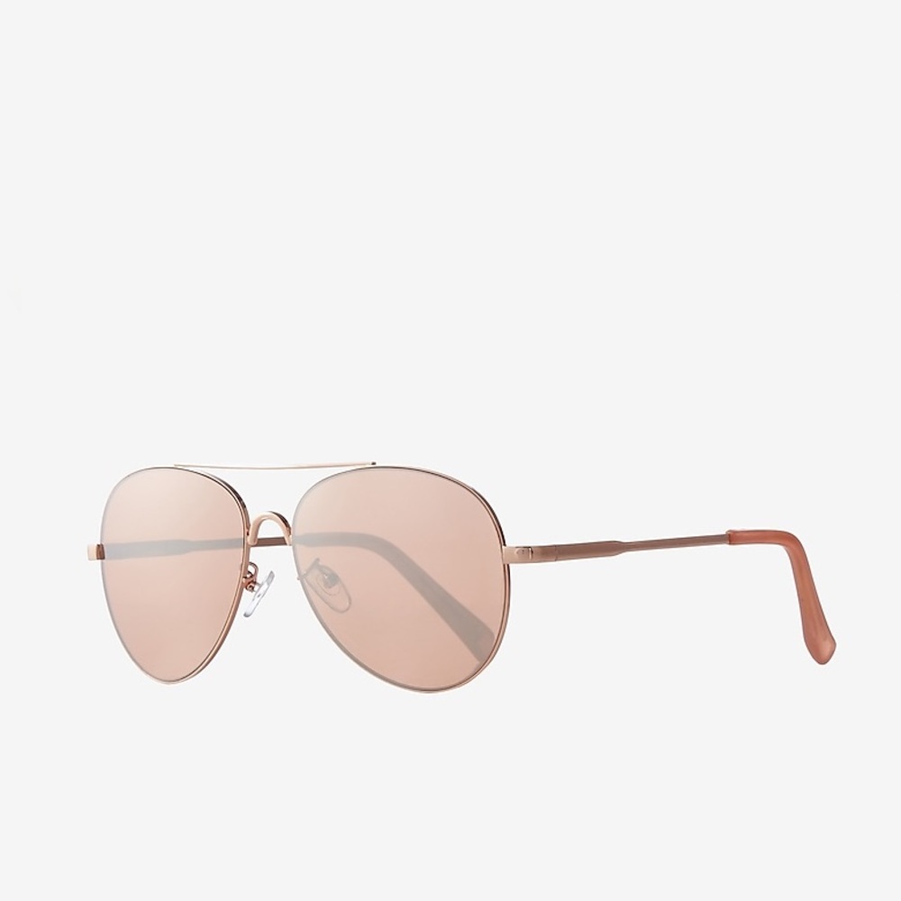 Express Mirrored Gold Metal Aviator Sunglasses nwt - Picture 2 of 2